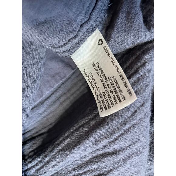 Universal Thread Cotton Gauzy Tank Tiered Navy Blur Mini Dress W/ Pockets Small - Picture 10 of 12